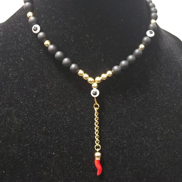 Italian Red Onyx Cornicello Charm for Car Mirror: Good Luck and Protection - Picture 2 of 9